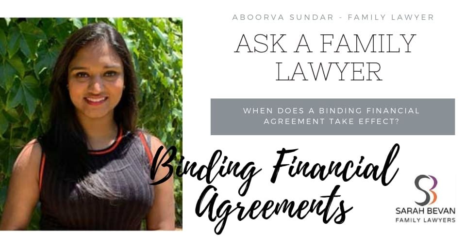 When Binding Financial Agreement - Family Lawyer Sydney